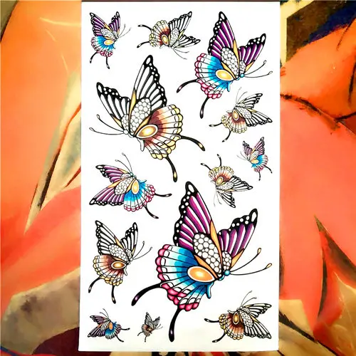 Nu-TATY сексуальная цепь с плетением «бабочка» Временная татуировка боди-арт рука Вспышка татуировки наклейки 17*10 см Водонепроницаемая поддельная хна безболезненная татуировка - Цвет: Коричневый