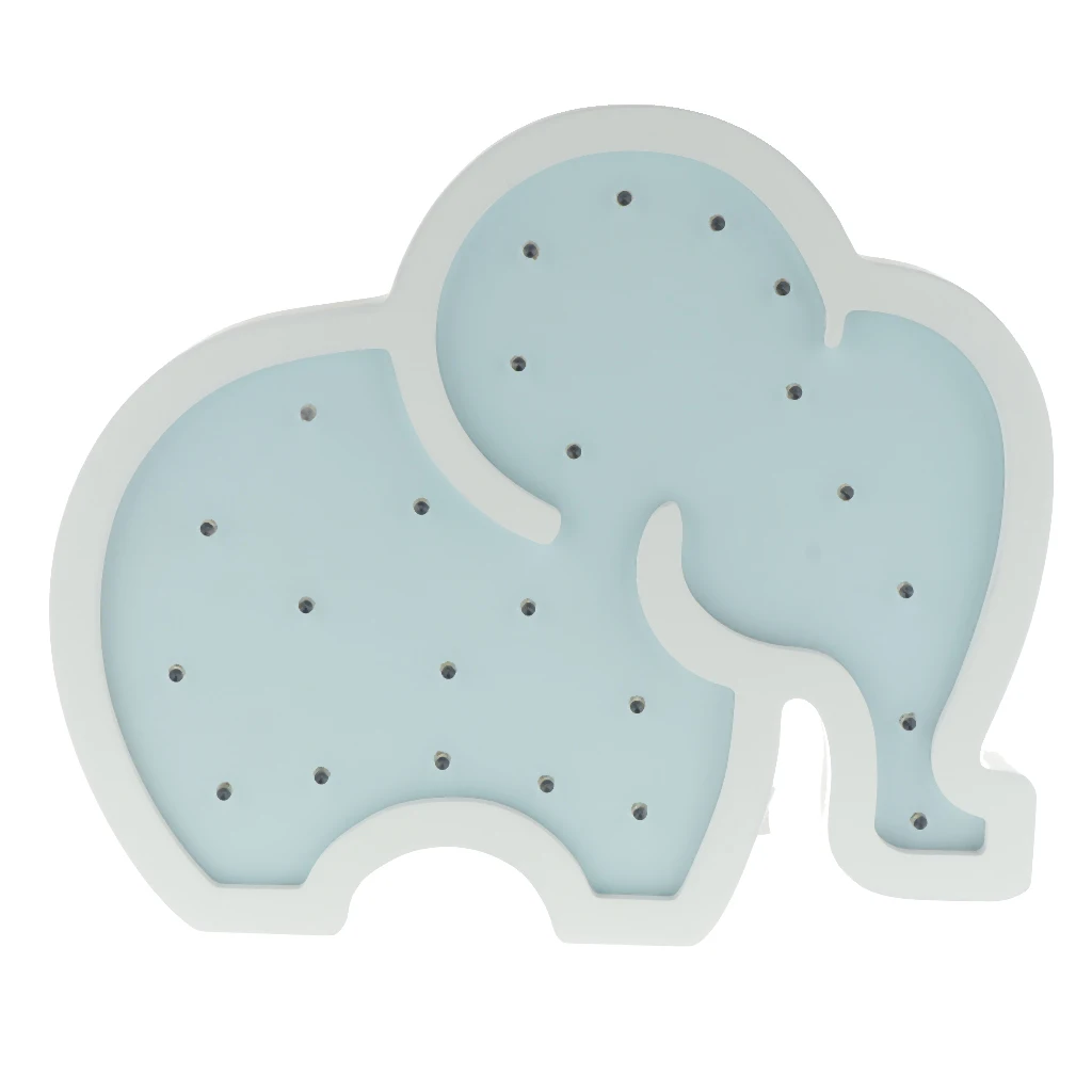 Cute 3D Elephant Sign Decor Light LED Night Light Table Lamp Wall Lamp Decor for Kids Room Living Room Wedding Party Decor