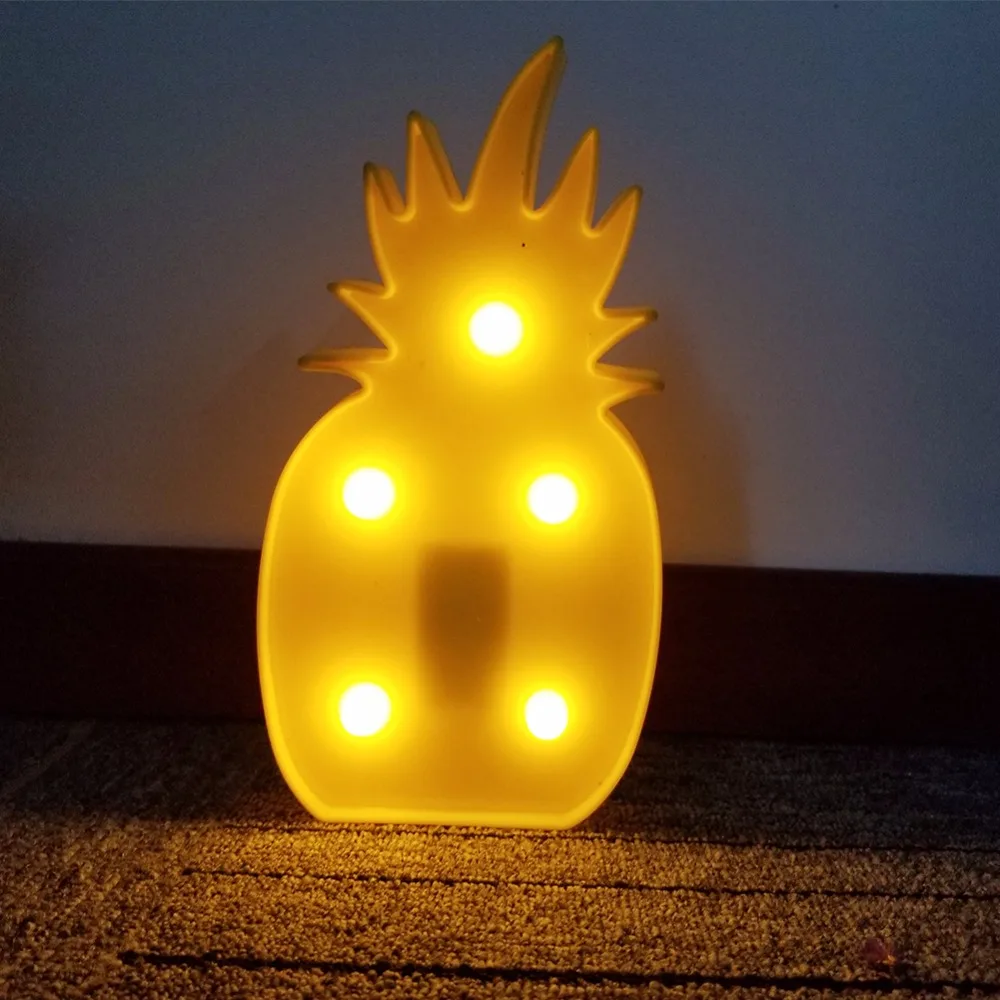 Светодиодный ночник с 3D рисунками животных ананас фламинго клубника пингвин