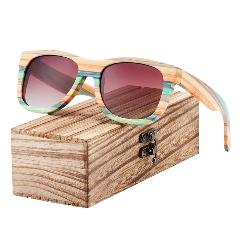 BARCUR Gradient Sunglasses Women's Men's Bamboo Polarized