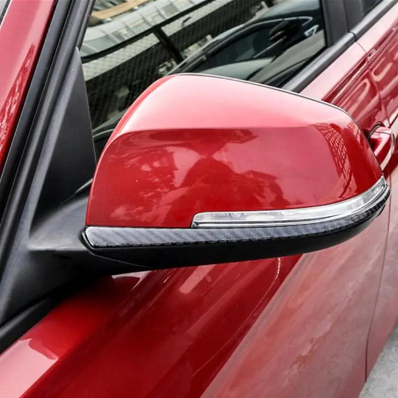 VODOOL 2 шт. углеродного волокна Зеркало заднего вида отделки наклейки Автоматическое реверсирование зеркало анти-руб полосы протектор для BMW