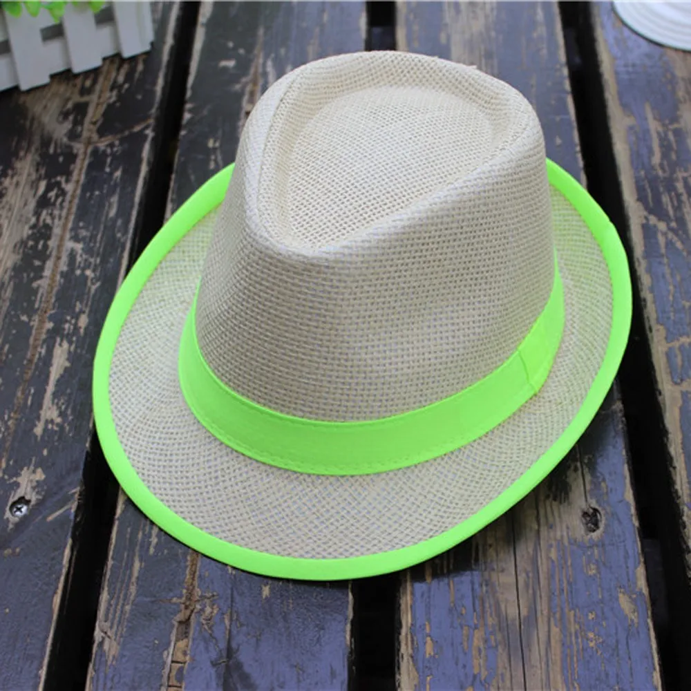 Соломенная летняя шляпа унисекс для мужчин и женщин Пляжная соломенная шляпа джаз Панама шляпа Федора Гангстерская шляпа viseras de mujer chapeau