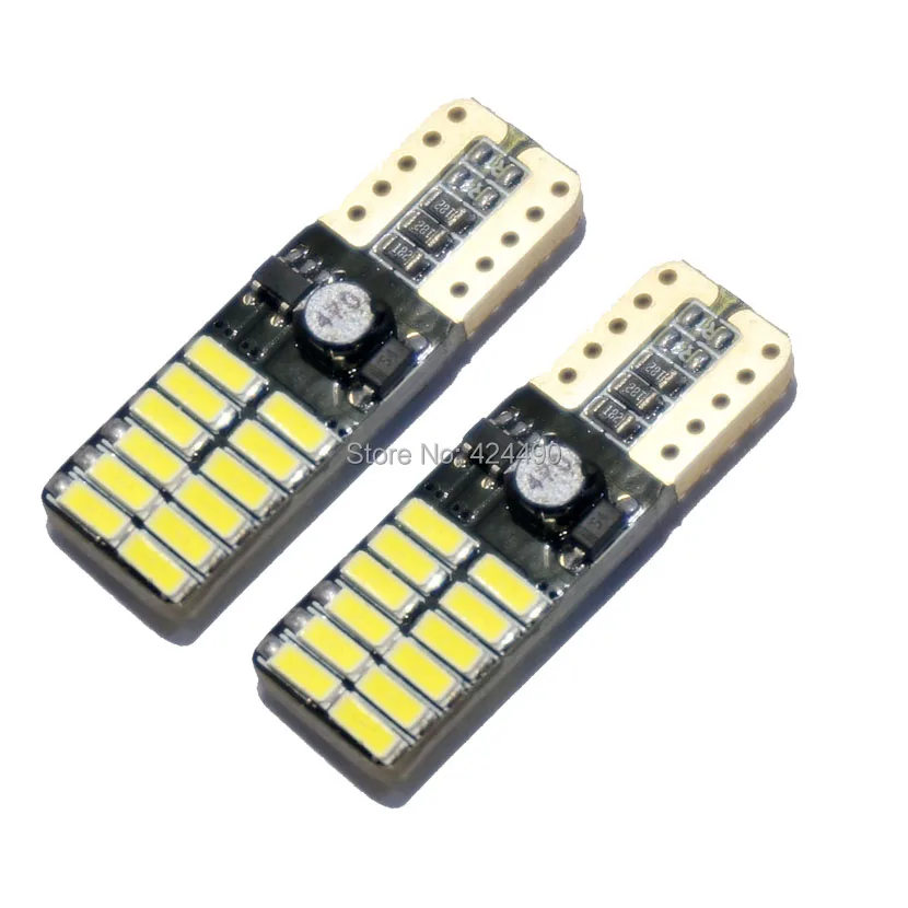 

2pcs T10 led 24smd W5W canbus 24led 3014SMD  NO ERROR 12V Car Auto Bulbs Indicator Light Parking Lamps White