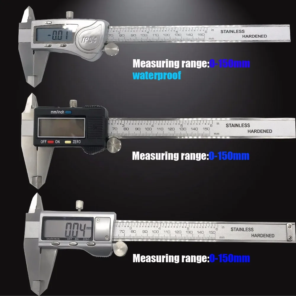 Штангельциркуль штангенциркуль Электронный из нержавеющей стали металла 150 мм Нержавеющая сталь цифровой штангенциркуль микрометр измерения высокое качество измерительный инструмен штангенциркульт электронны линейкай