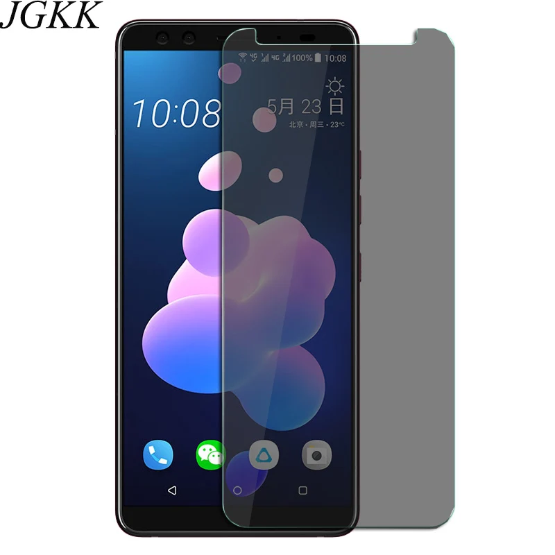 

JGKK Anti-spy Screen Protector For HTC U12 Plus Translucent black Tempered Glass For HTC U12 Plus Scratch Proof Protective Film