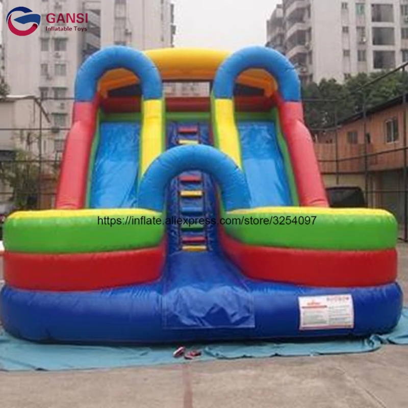 Giant Inflatable Kids Slide With Combo Bouncer Trampoline, Children Playground 8M Inflatable Bouncer Slide