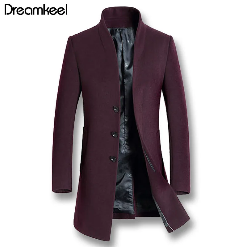 

Mens Jackets and Coats Men Casual Wool Coats 2019 New Fashion Slim Fitted Single Breasted Wool Coats Outwear Jackets Male V