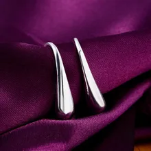 Ювелирные изделия Мода Женщины Мужчины 2 мм Серебряное ожерелье цепь серьги-кольца ювелирные изделия Аксессуары для женщин девушки серьги
