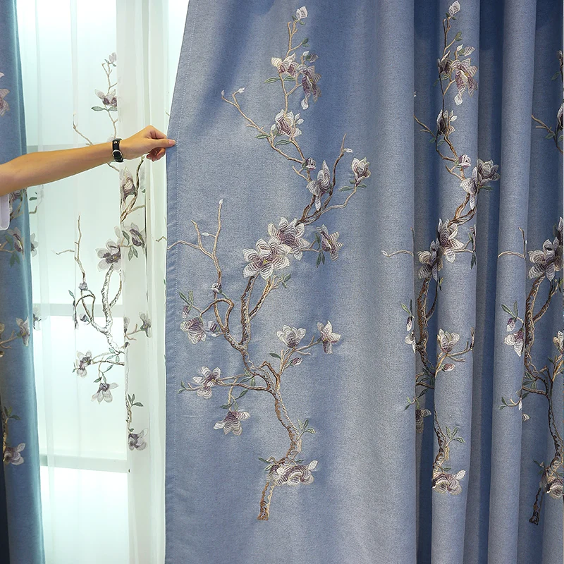 Китайский Хлопок Лен вышитые затемненные занавески s для гостиной окно Классическая балдахин занавески отвесные для спальни