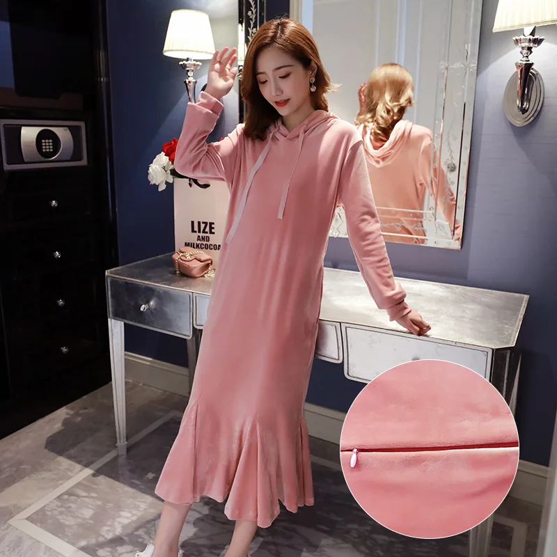 

2018 autumn and winter pregnant women dress fishtail maternity dress