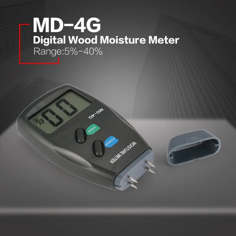 MD-4G 4-контактный цифровой ЖК-дисплей влажности древесины измеритель влажности анализатор гигрометр Лесоматериалы Damp детектор тестера