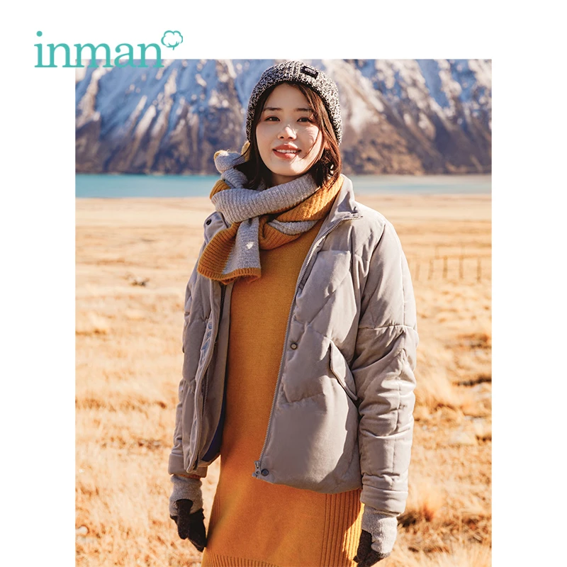 

INMAN Winter Artistic Embroidery Women Loose Lazy Style Women Short 100g-150g Lady Down Coat