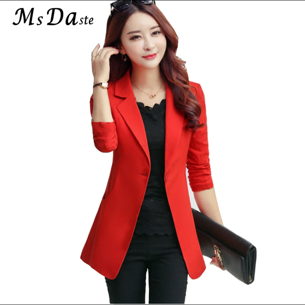 2018 otoño mujer Blazers rojo rosa claro Verde Negro ropa de trabajo mujer Blazer S M L XXL XXXL oferta|women blazer red|women blazerblazer red - AliExpress