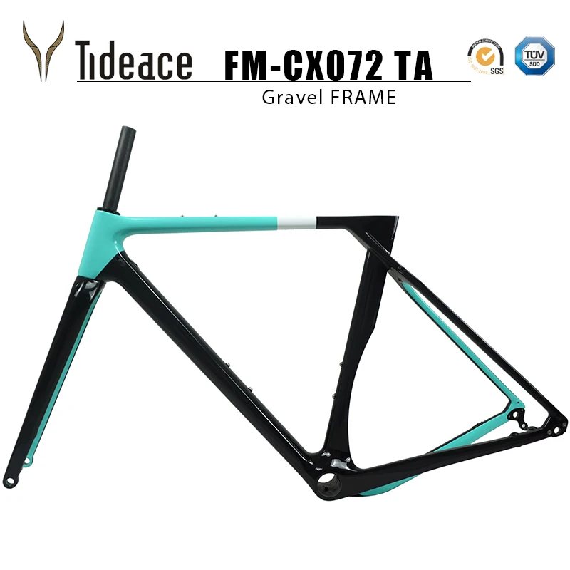 Tideace Китай Aero gravel велосипедная рама дисковый тормоз CX карбоновая гравия рама через ось велосипедная Рама Макс 40C или 2,1 шины