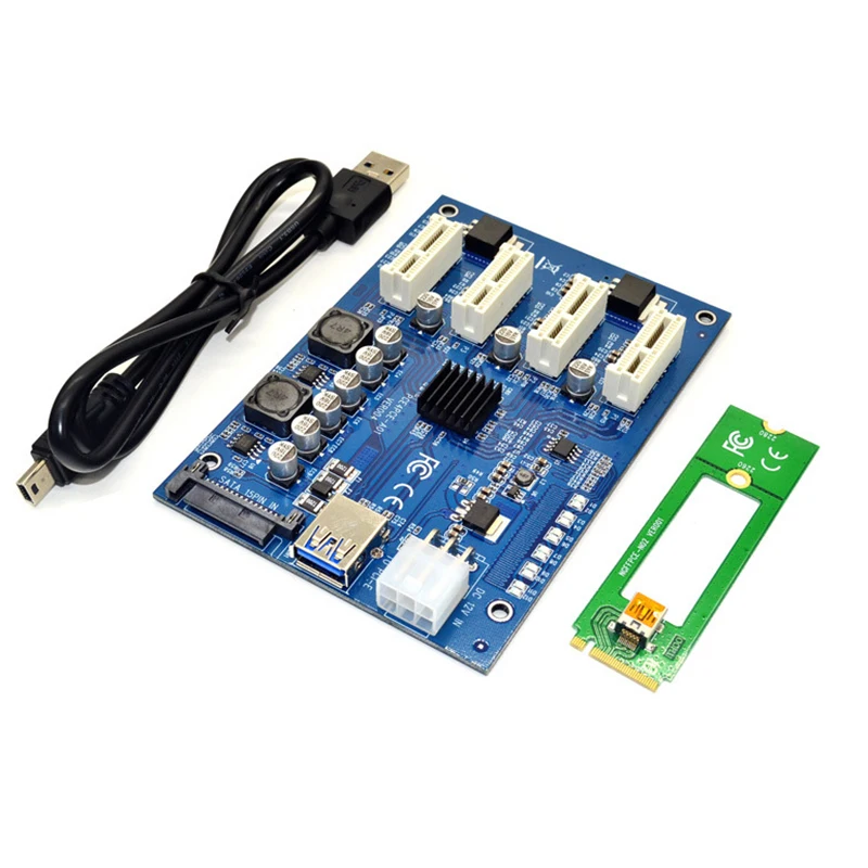 

M.2 NGFF PCI-E PCI Express Extender Card Riser Adapter 4 PCI-E PCIe Slot Adapter Port PCIE Express Card Multiplier For Mining