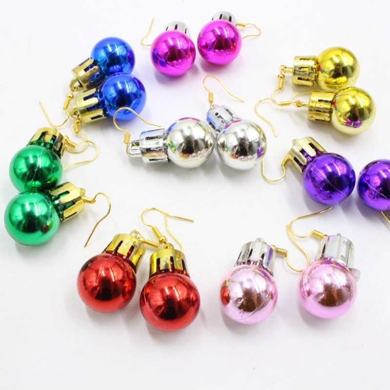 

1 pairs Christmas Ball Earring Party Props Decoration Xmas Gifts