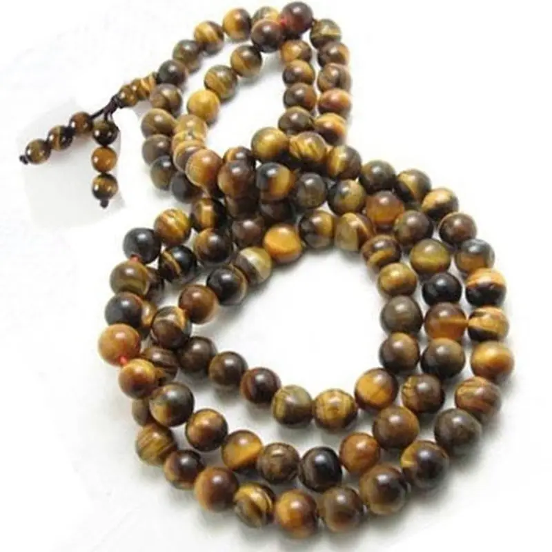 HOT 003018 Tibetan 108 6mm Tiger Eye Yoga Meditation Prayer Beads Mala Necklace | Украшения и аксессуары