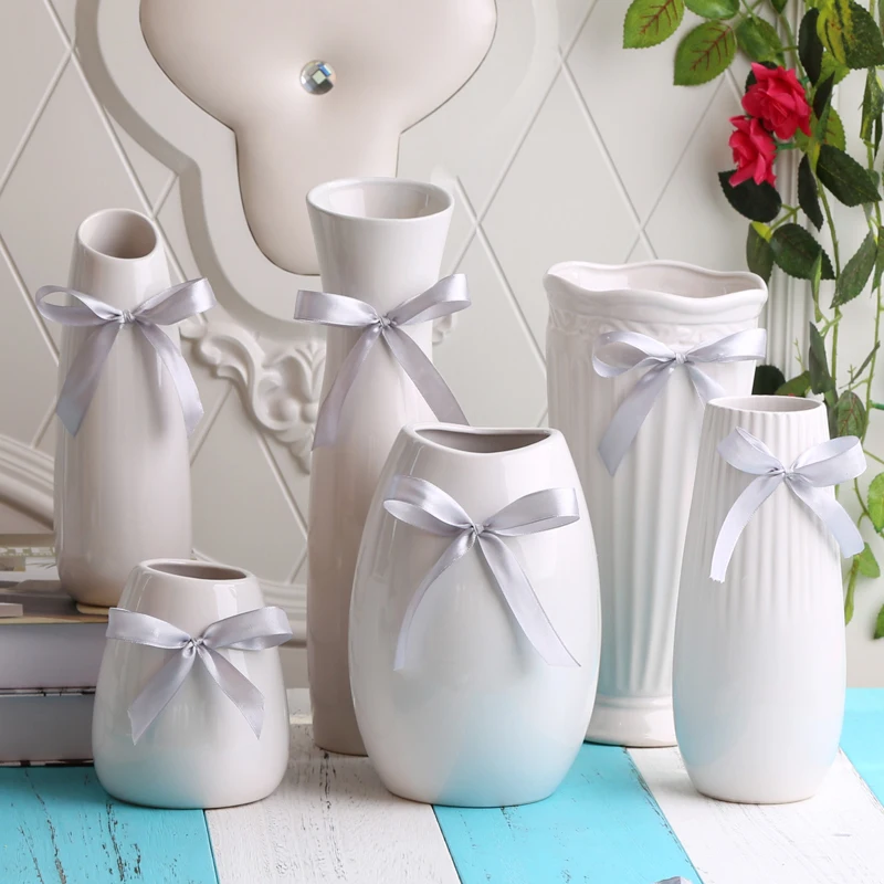  Free Shipping Simple Craft Ceramic Vase Home Decorative Sitting-room Bedroom Office Flower Decorati - 32876309720