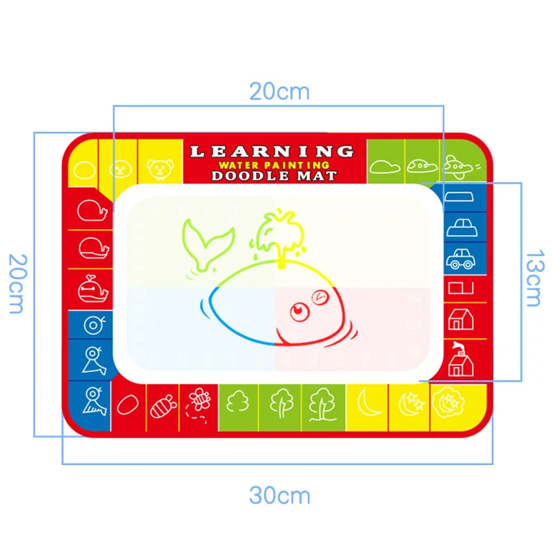 Hot toy 30*20cm Children Baby Water Drawing Mat Board Painting and Writing Doodle With Magic Pen Non-toxic Drawing Board for Kid