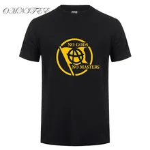Лето Без богов нет мастеров анархии футболки Для мужчин короткий рукав с круглым вырезом хлопковая Футболка anarchist Прохладный Анархизм человек футболка наивысшего OZ-110