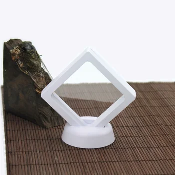 

PET Membrane Jewelry Ring Pendant Display Stand Holder Packaging Box Protect Jewelry Floating Presentation Case 50pcs