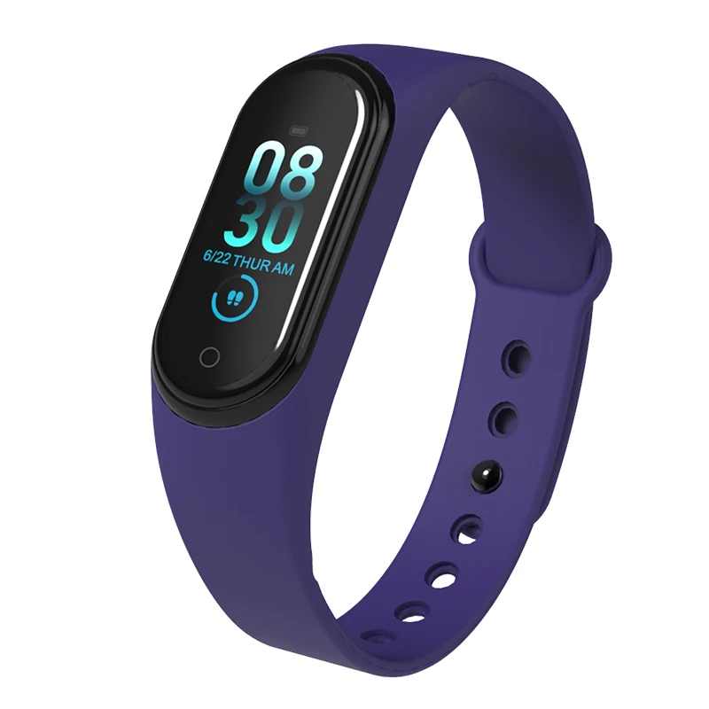 M4 Smartband 10 шт./лот браслет часы пульсометр фитнес трекер активности кровяное давление браслет Android Ios - Color: Blue