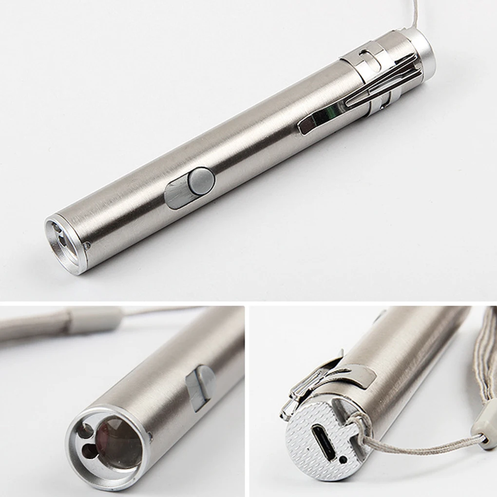 3 в 1 Мини USB Перезаряжаемый светодиодный инфракрасный УФ круглый лунный фонарик