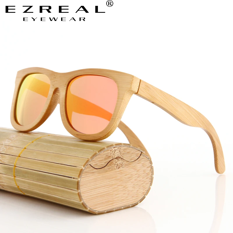EZREAL UV400 Солнцезащитные очки мужские из натурального дерева солнцезащитные очки Oculos De Sol Masculino Bamboo солнцезащитные очки женские брендовые дизайнерские очки