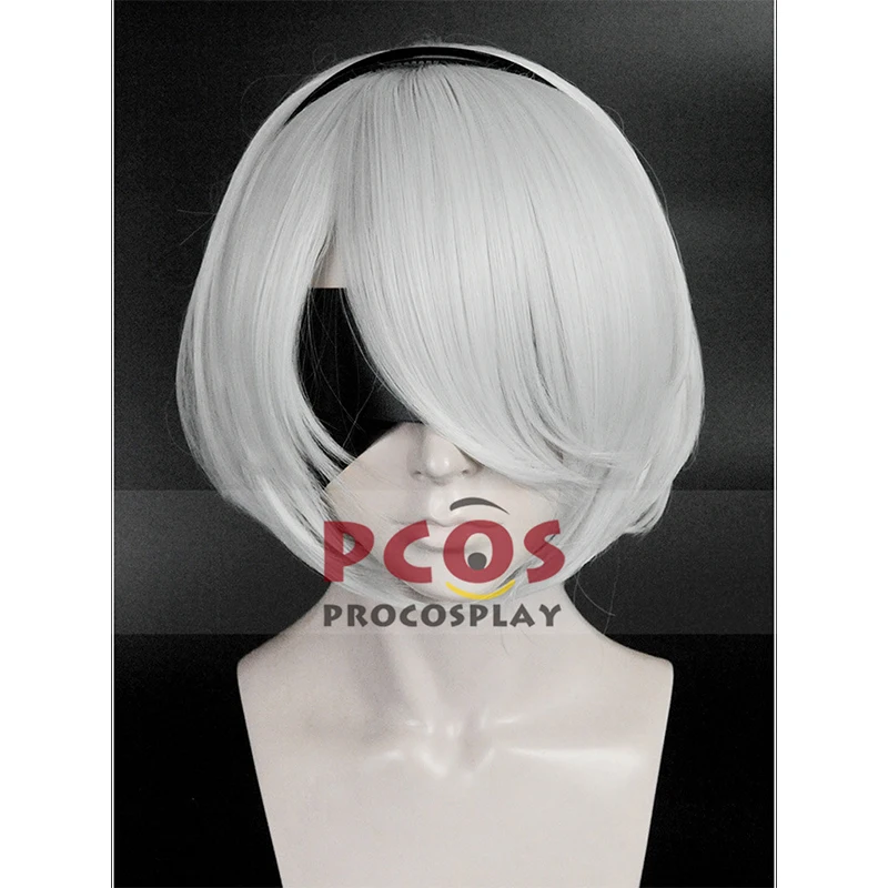

Nier:Automata YoRHa 2B White Cosplay Wig & blinder & headband mp003637