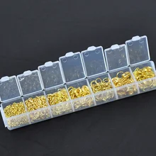 DoreenBeads 1 упаковка GP открытый прыжок кольца 3 мм-9 мм(1780 шт Ассорти)(B09843