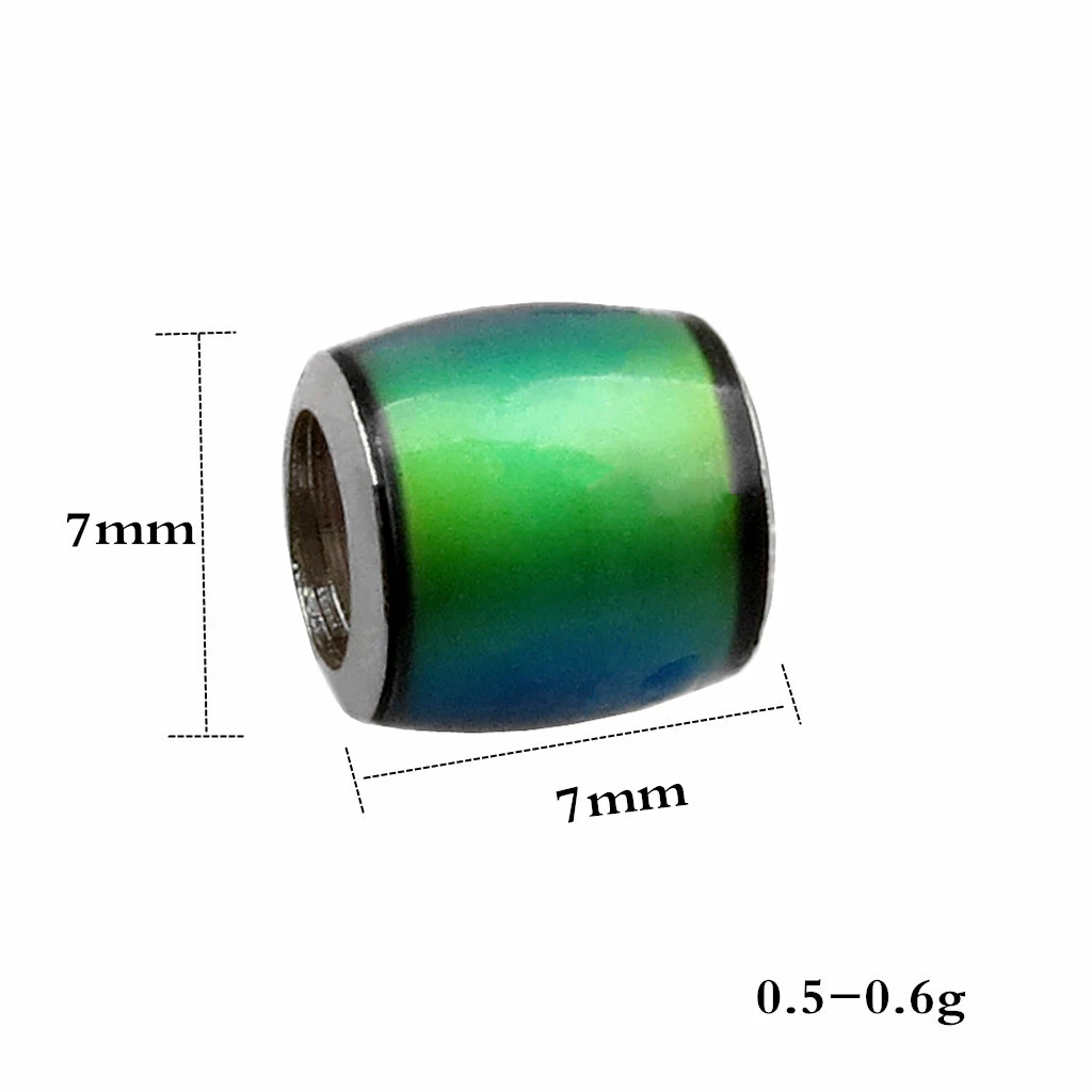 Phenovo 6 шт., сменные цвета, термо чувствительный баррель, разделитель из нержавеющей стали, DIY аксессуары для ожерелья, браслета, ювелирных изделий