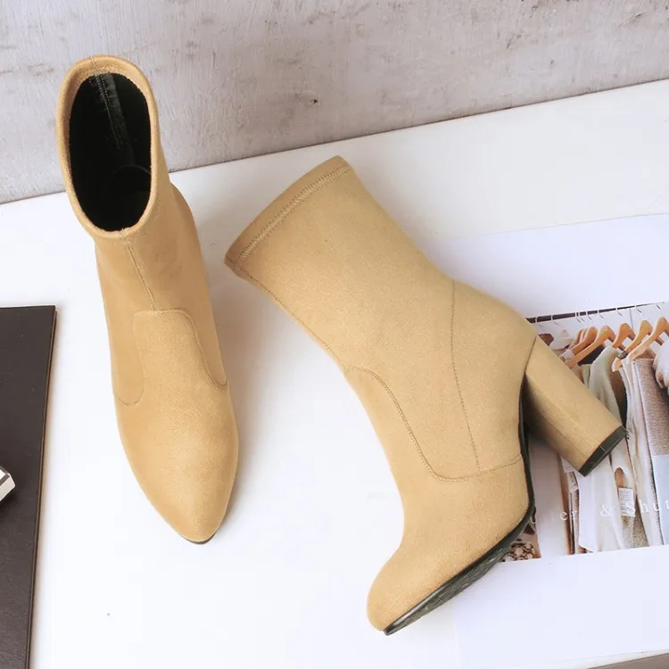 

Big Size 9 10 13 boots women shoes ankle boots for women ladies boots Pointed solid color sleeve