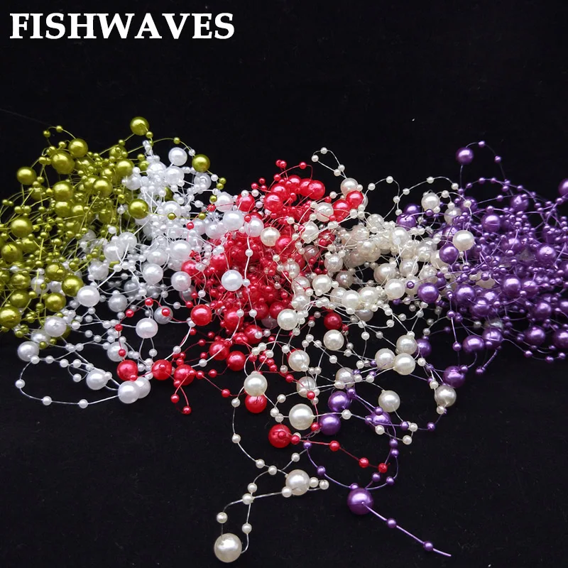 FISHWAVES 5 м круглые жемчужные бусины для вечерние аксессуары для цветов Diy свадебные ремесла украшение букетов Красочные Бусины