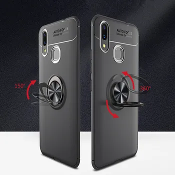 

100pcs Rotating Ring Car Holder Soft TPU Rubber Silicone Case For Xiaomi Mi Note 10 Pro 9 SE 9T Max 3 CC9 CC9E Shockproof Cover