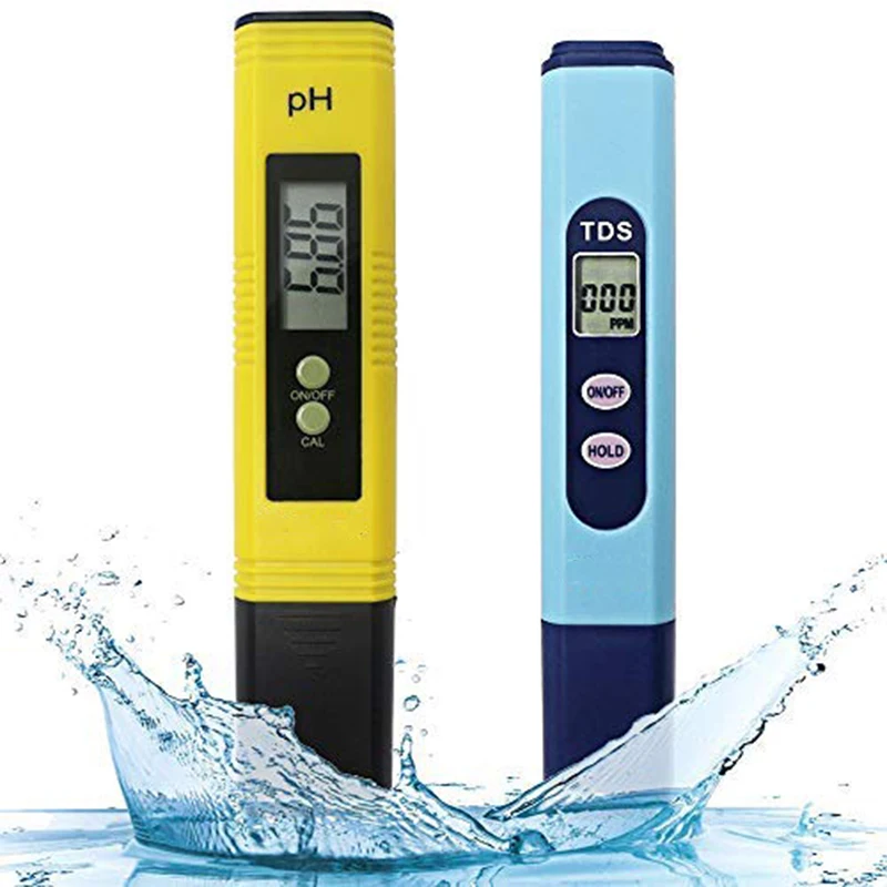 Trinkwasser Fischteich und Schwimmbad RO-System Aquarien WSN Digitales PH-Messgerät Wasserqualität Tester PH-Meter TDS-Meter 2 in 1-Kit mit 0-16,00 pH und 0-9990 ppm Messbereich für Hydrokultur 