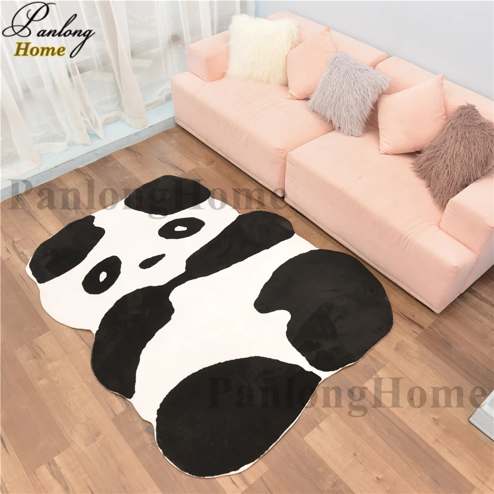 PanlongHome с рисунком панды ковер Ins Стиль Симпатичные аниме коврик Черный и белый Спальня постели ребенка ползать мат толщиной
