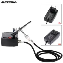 Двойного действия Аэрограф Воздушный компрессор комплект Книги по искусству живопись татуировка Маникюр Ремесло торт Спрей модель Air Brush ногтей набор инструментов спрей пистолет