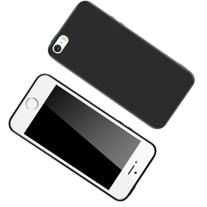 Kopen MC Black Matte Phone Case voor iphone 5s cover Silicone Back TPU Soft voor iphone 5 Cover SE Case Ultra Slim Cool jongens Man