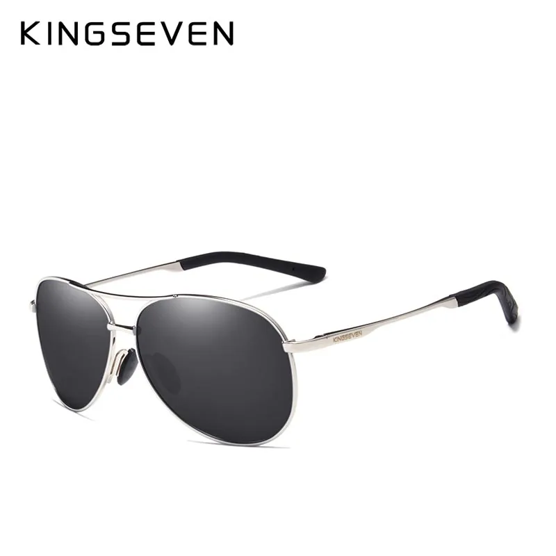 KINGSEVEN, брендовые Новые солнцезащитные очки, мужские очки, для вождения, светоотражающее покрытие, линзы, очки, аксессуары, солнцезащитные очки Oculos - Цвет линз: silver gray