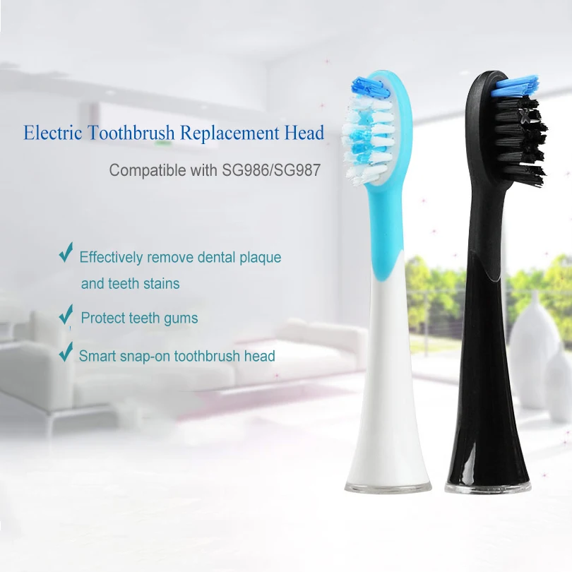 SEAGO 4pcs/lot Electric Toothbrush Heads Fits For SG9896/SG987 Smart Snap-on Brush Head Replacement Tooth Brush Head with Rubber SEAGO 4pcs/lot Electric Toothbrush Heads Fits For SG9896/SG987 Smart Snap-on Brush Head Replacement Tooth Brush Head with Rubber