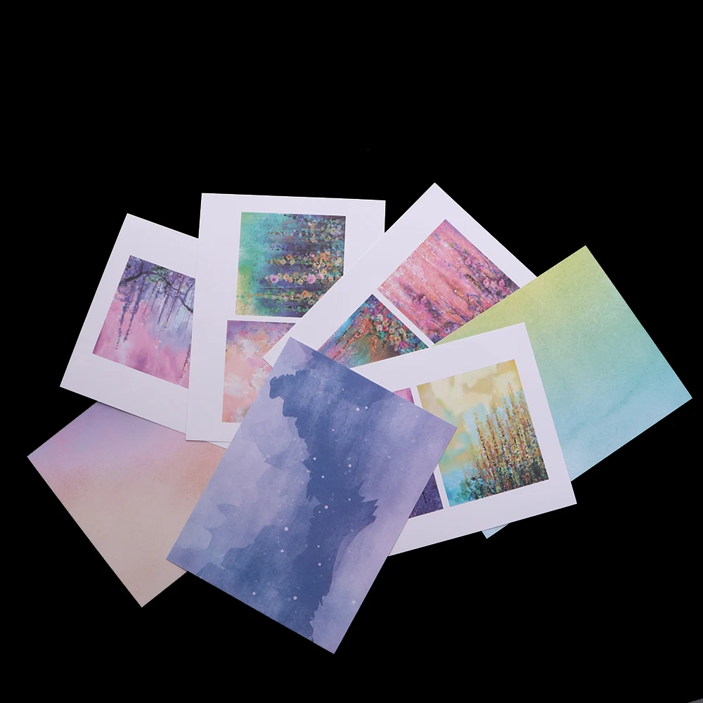 

2018 New 14pcs/Set Watercolor Single-side Printed Mixed pattern creative paper craft art paper DIY Photo Album Scrapbooking Pad