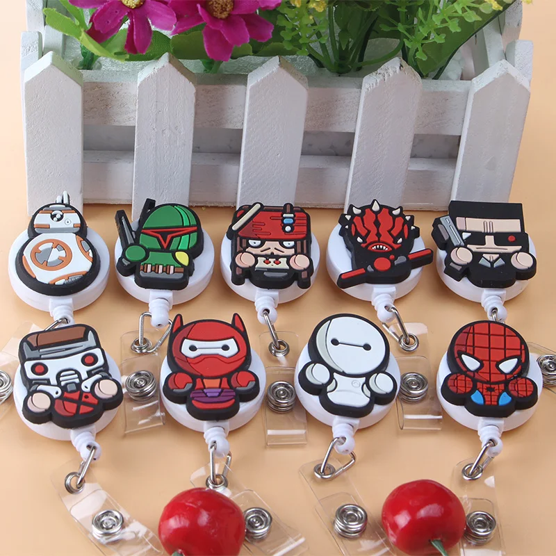

Foreign trade Best seller New Cartoon Retractable ID Badge Reel For Bus card student ID Name Card Badge Holder Office Supplies