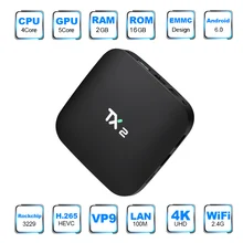 TX2 Wifi Android tv Box Android 6,0 RK3229 четырехъядерный UHD 4K Мини ПК 2 Гб 16 Гб HD медиаплеер смарт-бокс Android