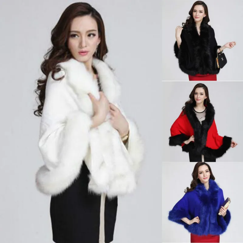 Luxury Warm Faux Mink fur cloak wool scarf Knitted Bride Cashmere Shawl Pashmina Party Wraps Imitation fox hair Wedding Poncho Luxury Warm Faux Mink fur cloak wool scarf Knitted Bride Cashmere Shawl Pashmina Party Wraps Imitation fox hair Wedding Poncho