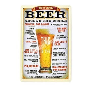 

30*20cm Beer Around The World Retro Embossed Metal Tin Signs Bar Pub Home Decorative Plates Wall Sticker Advertising Iron Poster