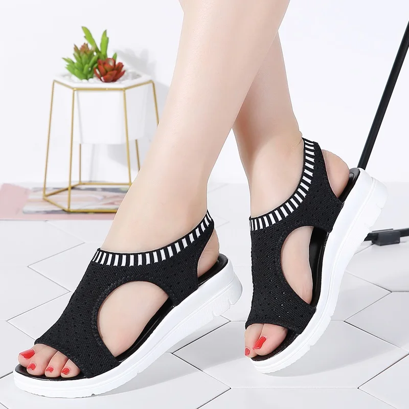 

Fashion Women Sandals Summer Breathable Flat Shoes Mesh Sneakers Female Casual Sandals Comfortable Shoes Women Big Size 35-41