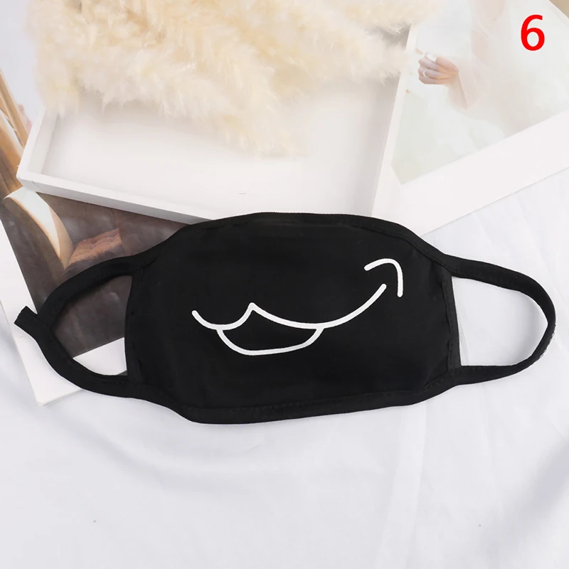 1PCS Anime Cotton Dustproof Mouth Face Mask Unisex Korean Kpop Black Bear Cycling Anti-Dust Cotton Facial Protective Cover Masks - Цвет: N6