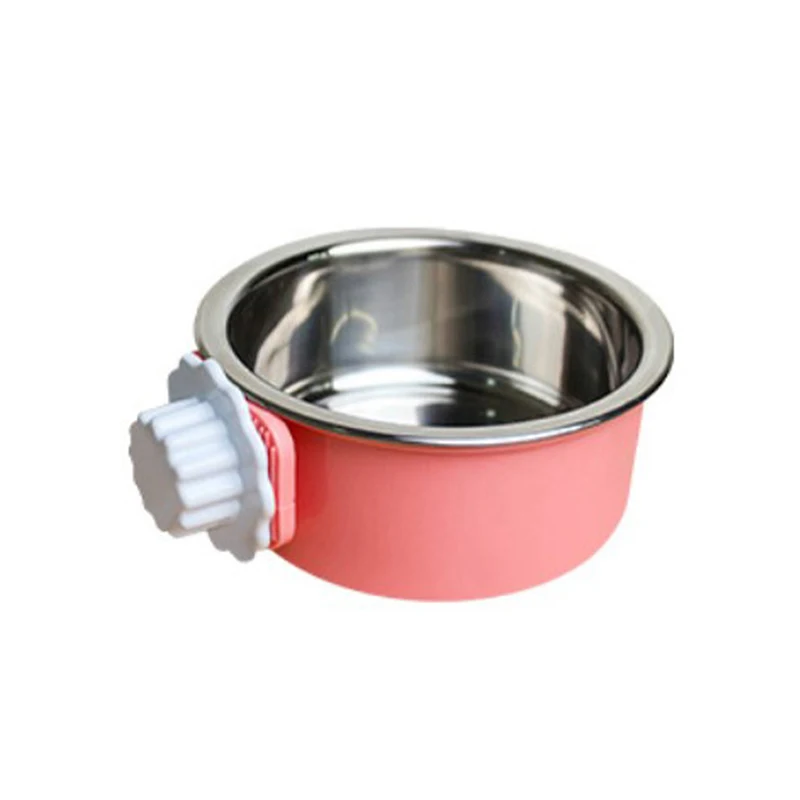 Pet Bowl Stainless Steel Water Food Feeder Feeding Dog Puppy Cat Hanging Cage Square Bowls Pet Supplies Pet Dog Cat Crate Cage - Цвет: A