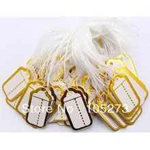 Новое поступление 200 шт галстук-он ценник для ювелирных украшений золотой белый ярлык 26X13 мм Горячая