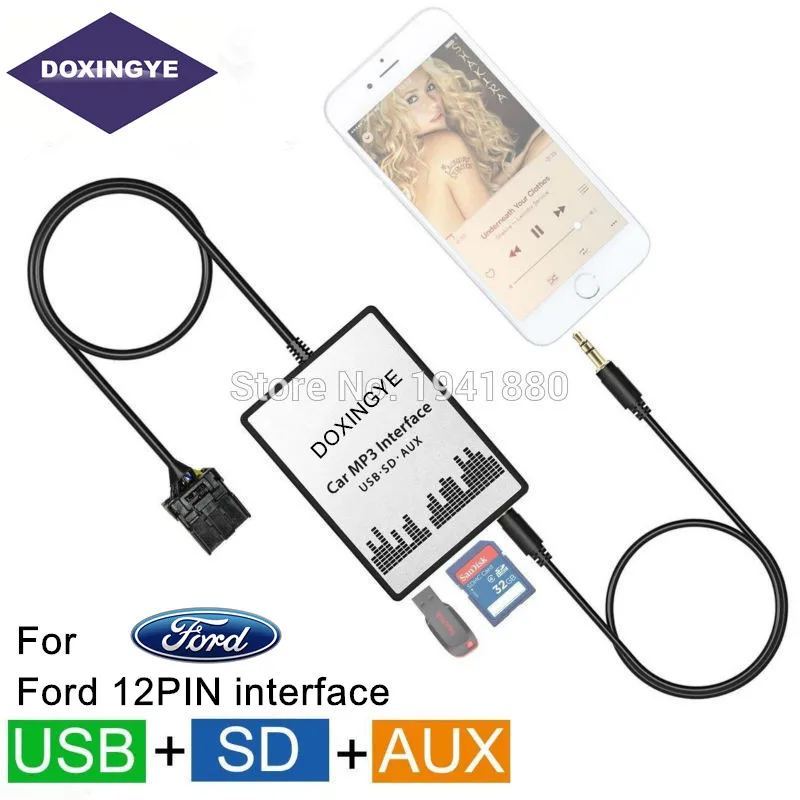 DOXINGYE USB SD AUX Автомобильный MP3-плеер cd-чейнджер адаптер для Ford Focus Galaxy Ka Mondeo C-Max Orion Explorer интерфейс Музыка